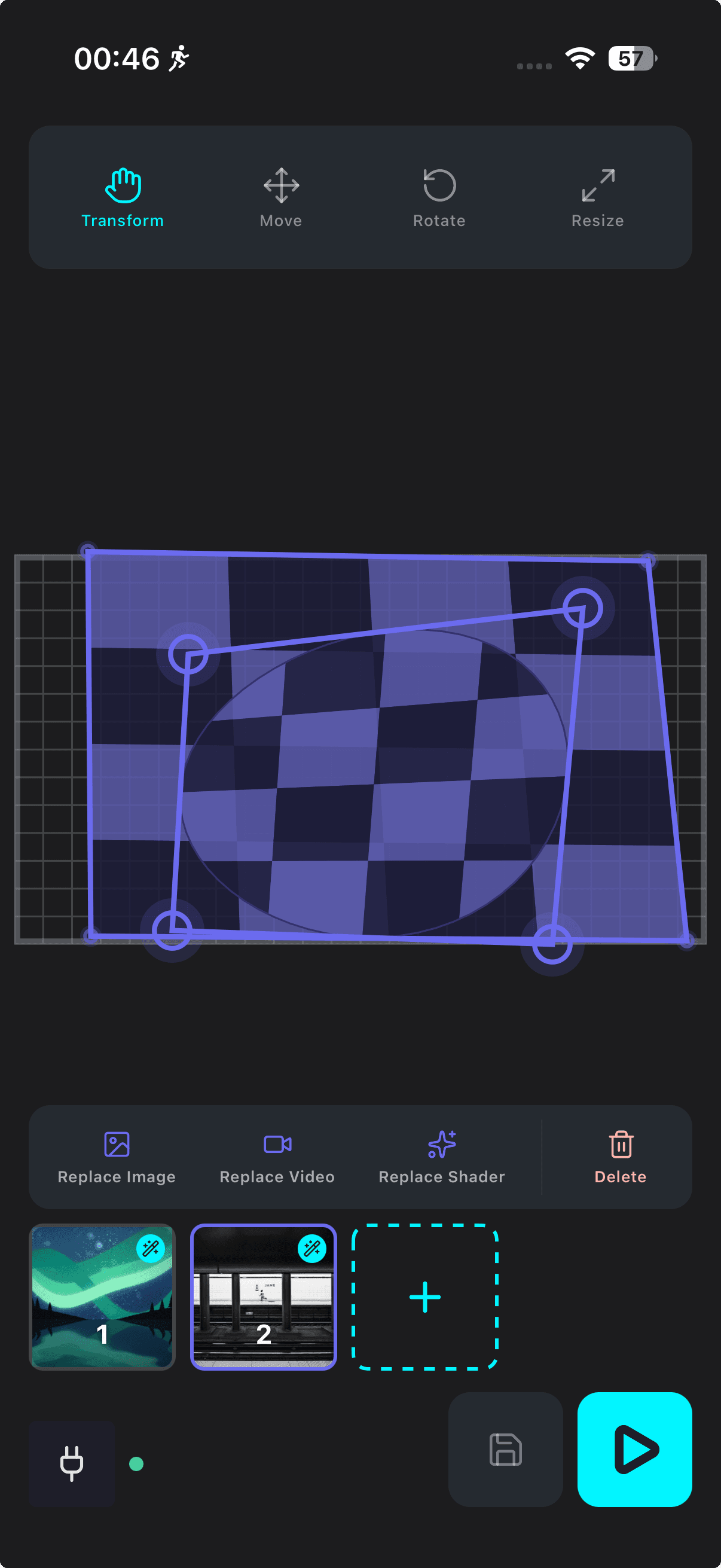 Shader library and live controls